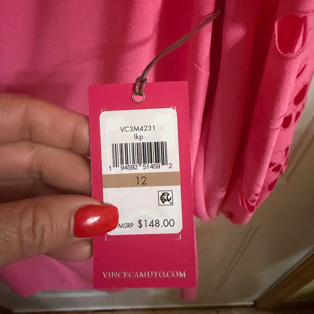 Vince Camuto Vibrant Pink Long Sleeve Dress - Picture 5 of 9